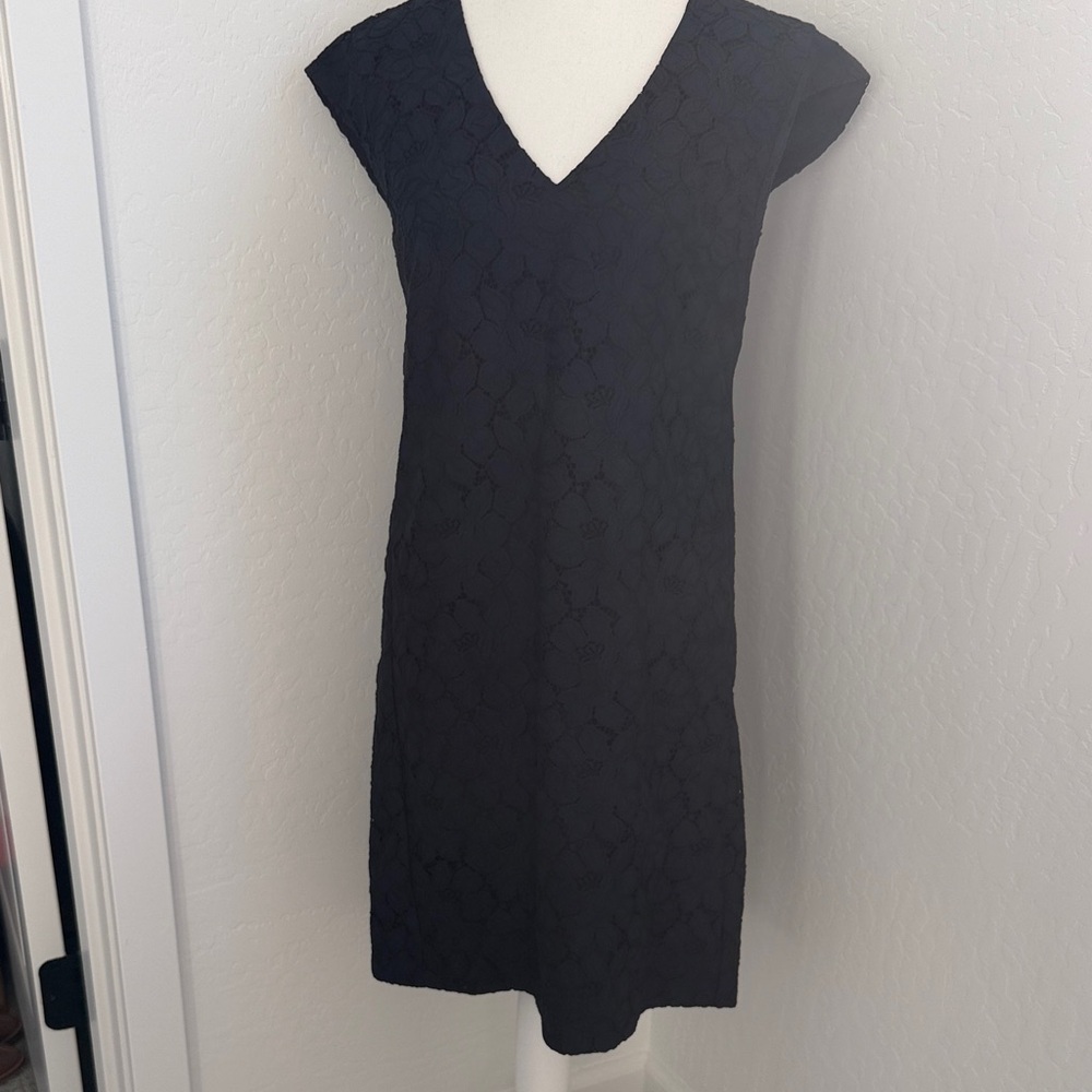 J Crew Elegant Navy & Black Lace Dress NWOT